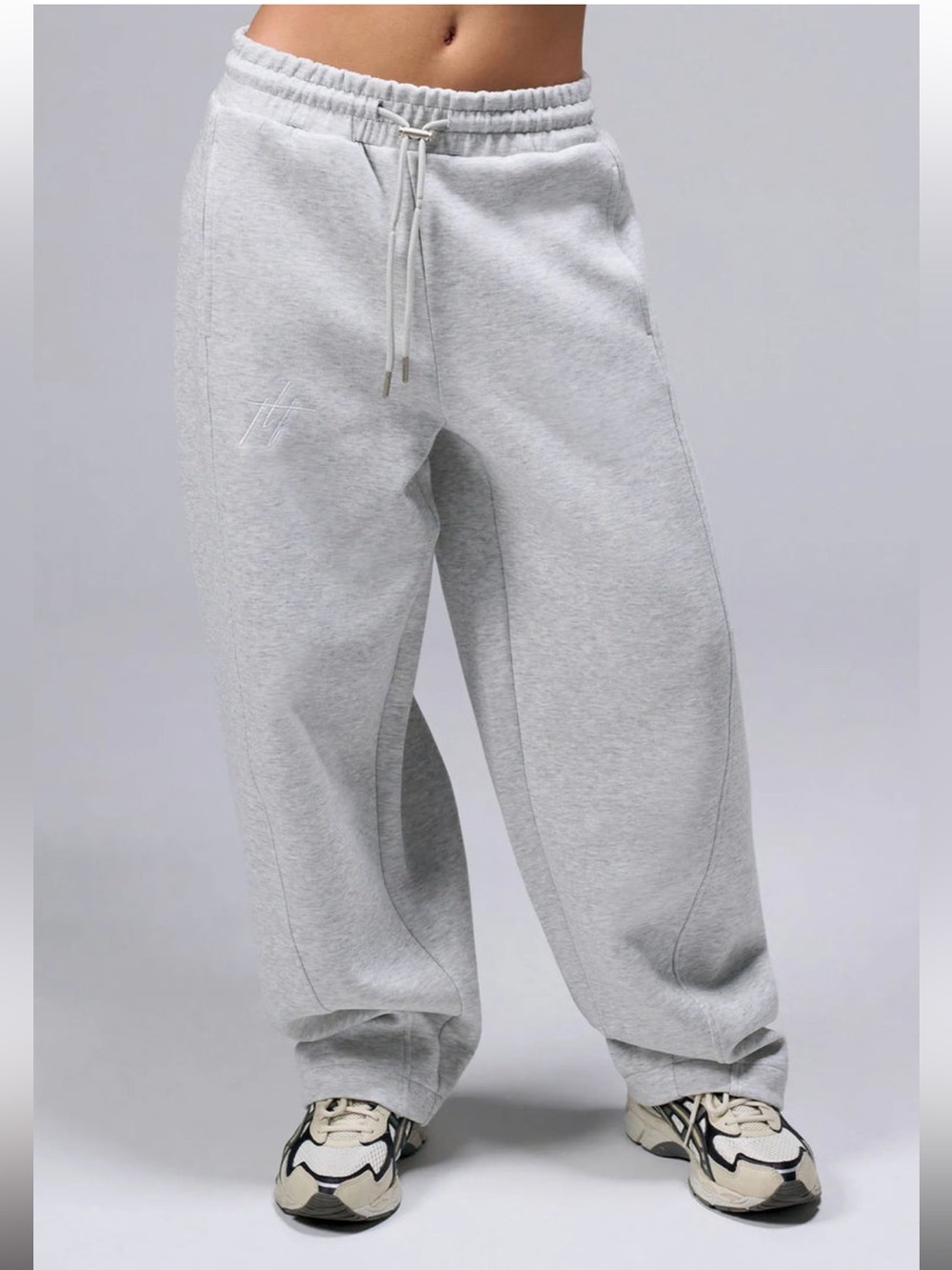 TLF Scuba Tech Wide Leg Sweatpants Heathered Grey XS Short